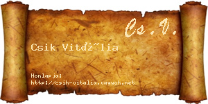 Csik Vitália névjegykártya
